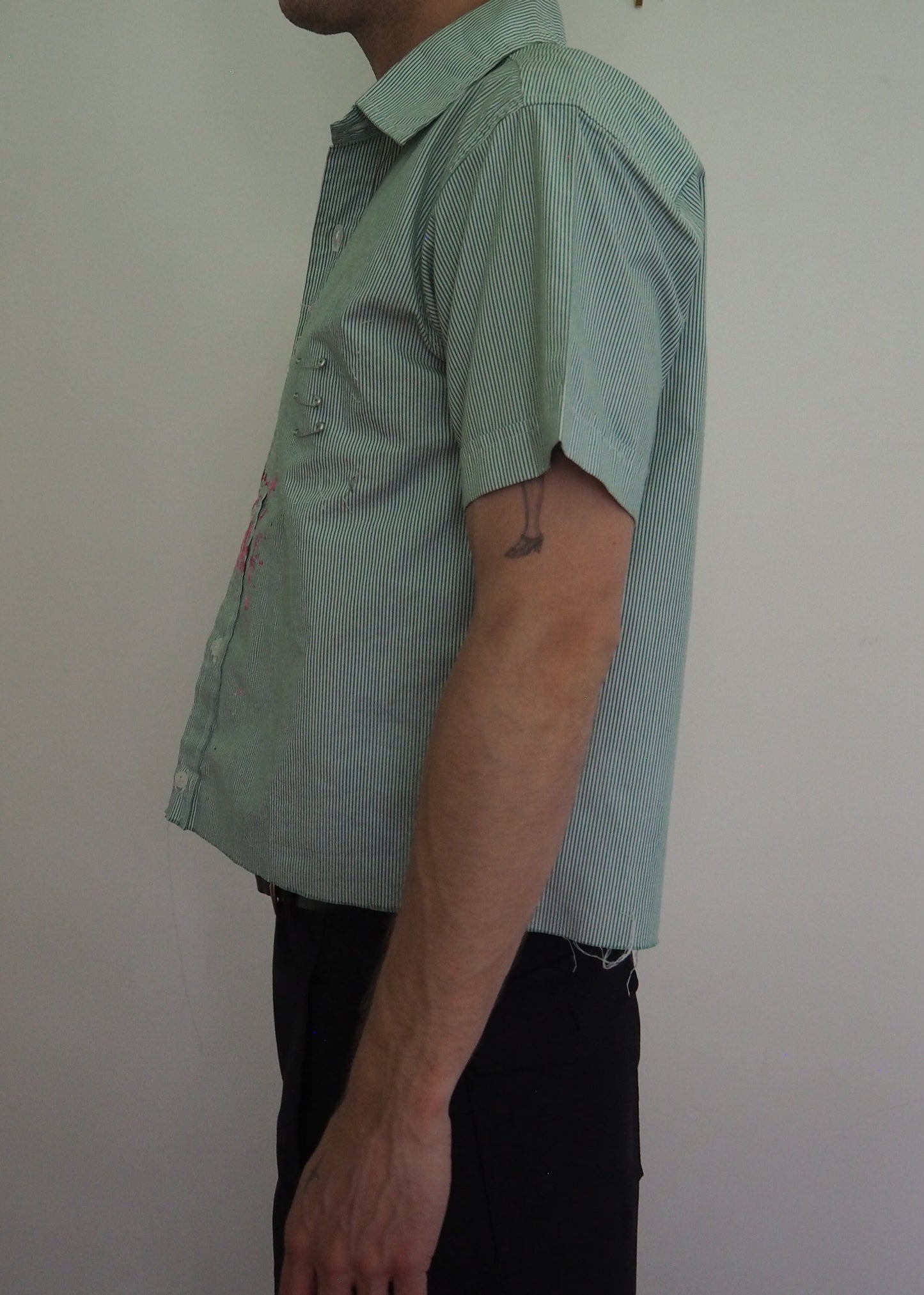 1 : 1 UPCYCLED BUTTON UP : LGHT GREEN