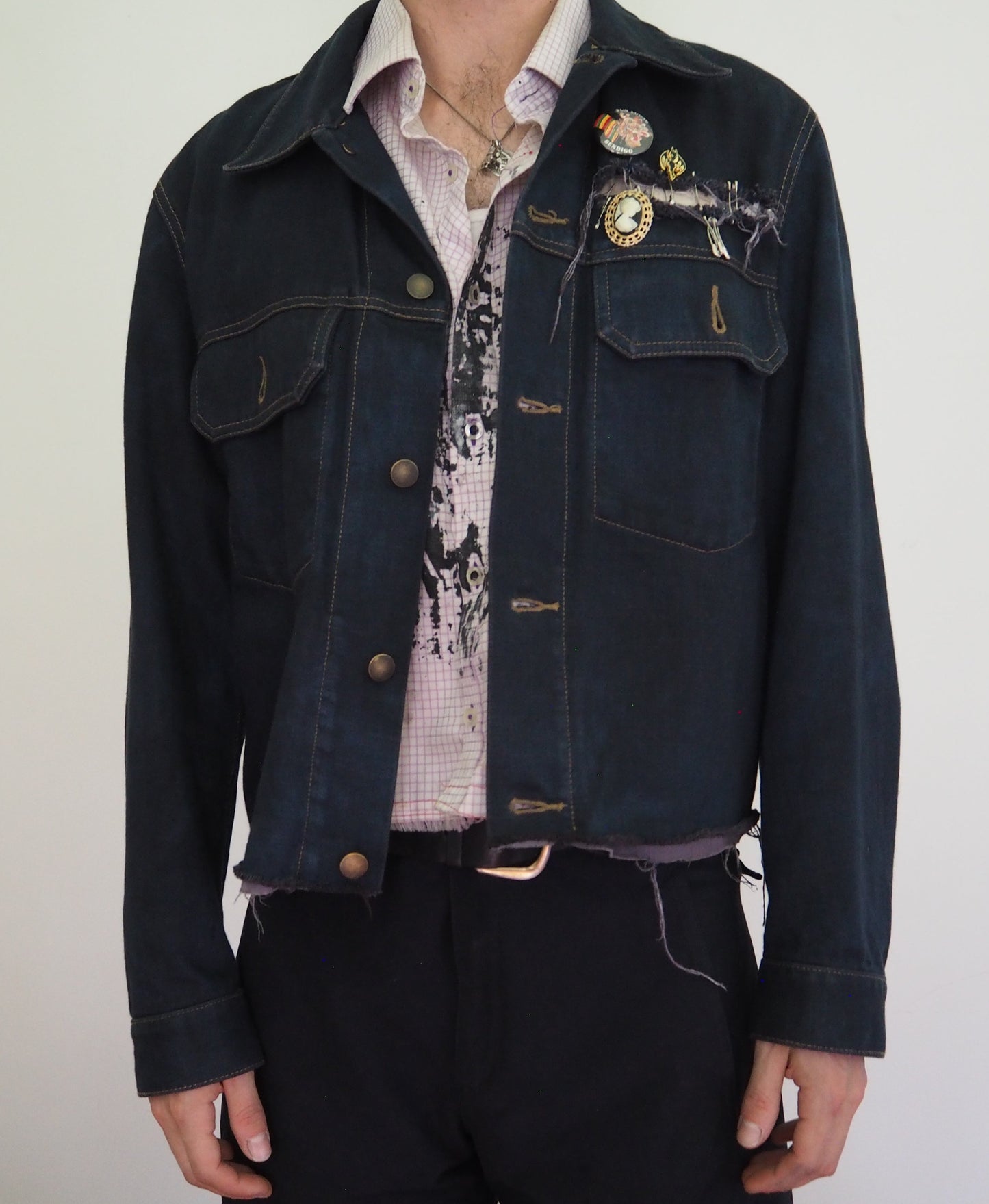 1 : 1 UPCYCLED DENIM JACKET : DRK BLE