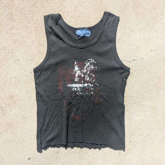 1:1 Recycled Black Crop Singlet