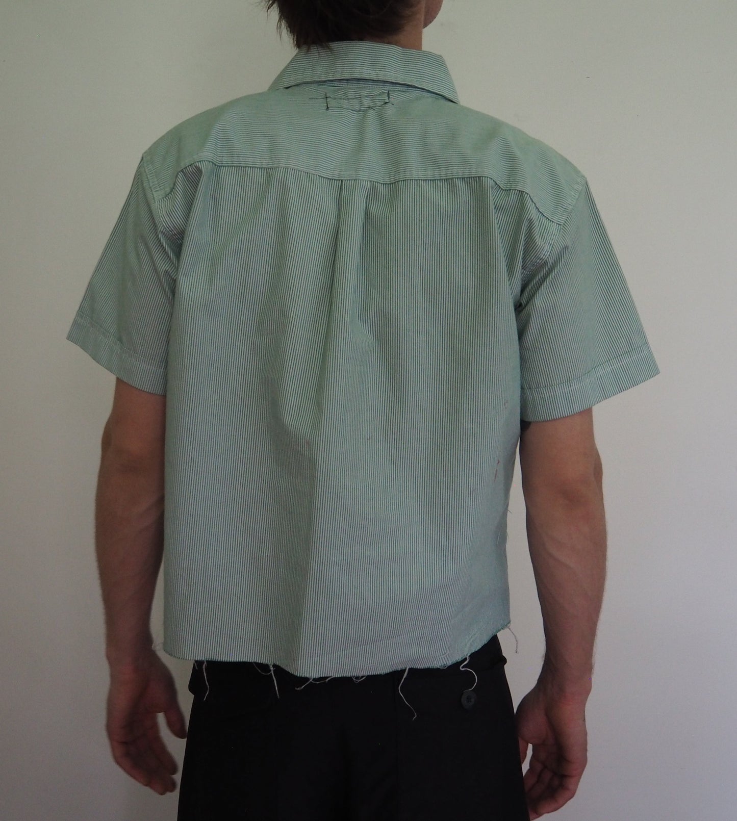 1 : 1 UPCYCLED BUTTON UP : LGHT GREEN